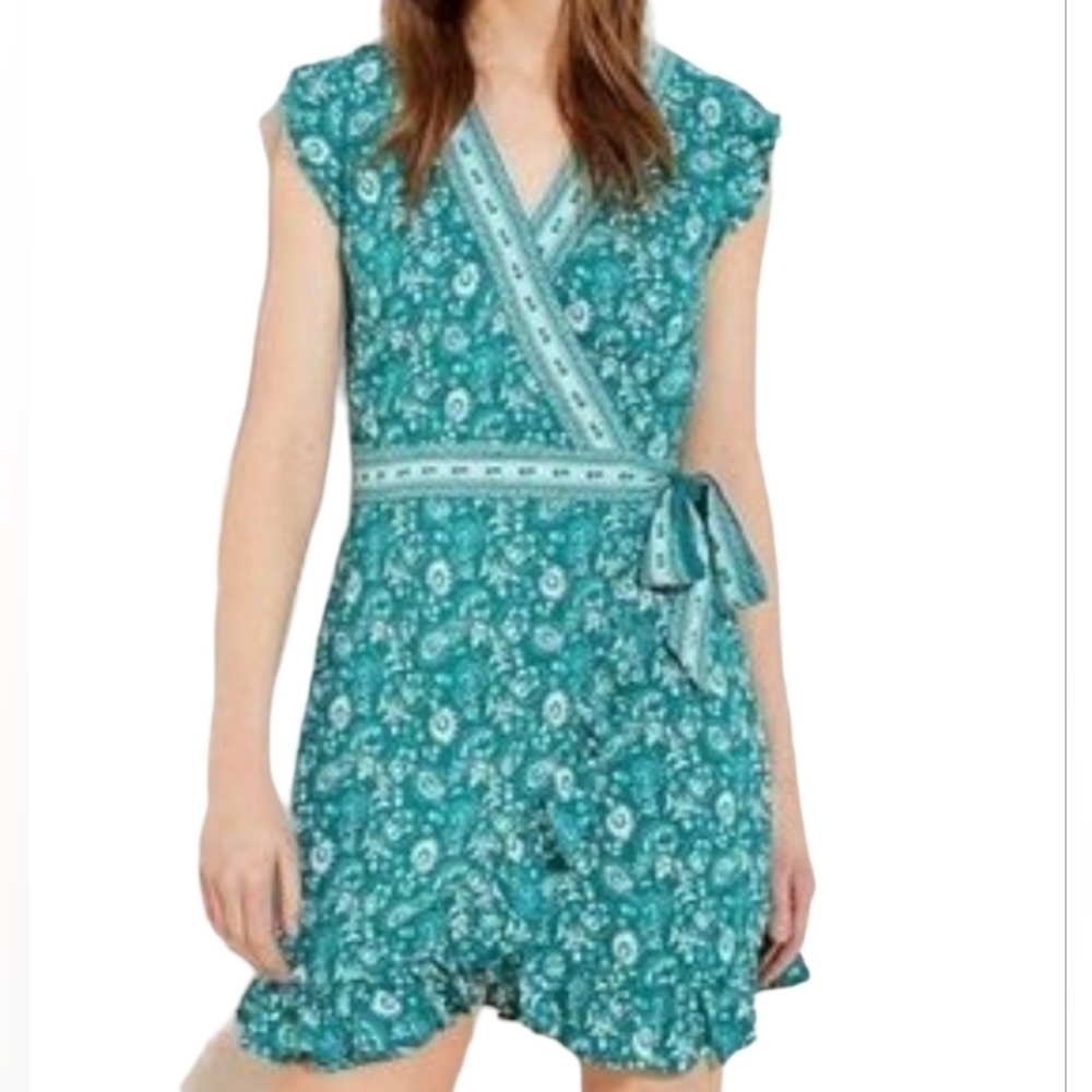 Loft Vneck Ruffle Wrap Dress